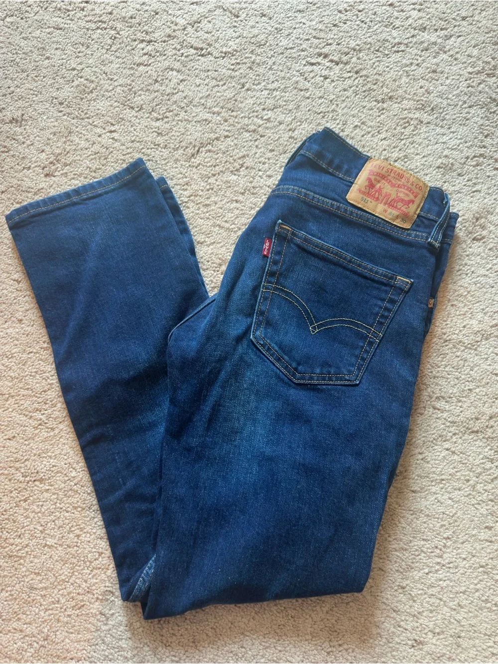 Levi's Men's Blue Straight Jeans with Signature Patch